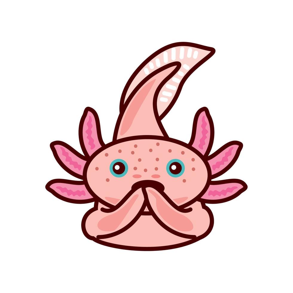 überrascht süßer axolotl vektor