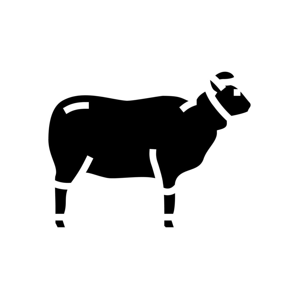 Wolle Schaf Glyphe Symbol Vektor Illustration