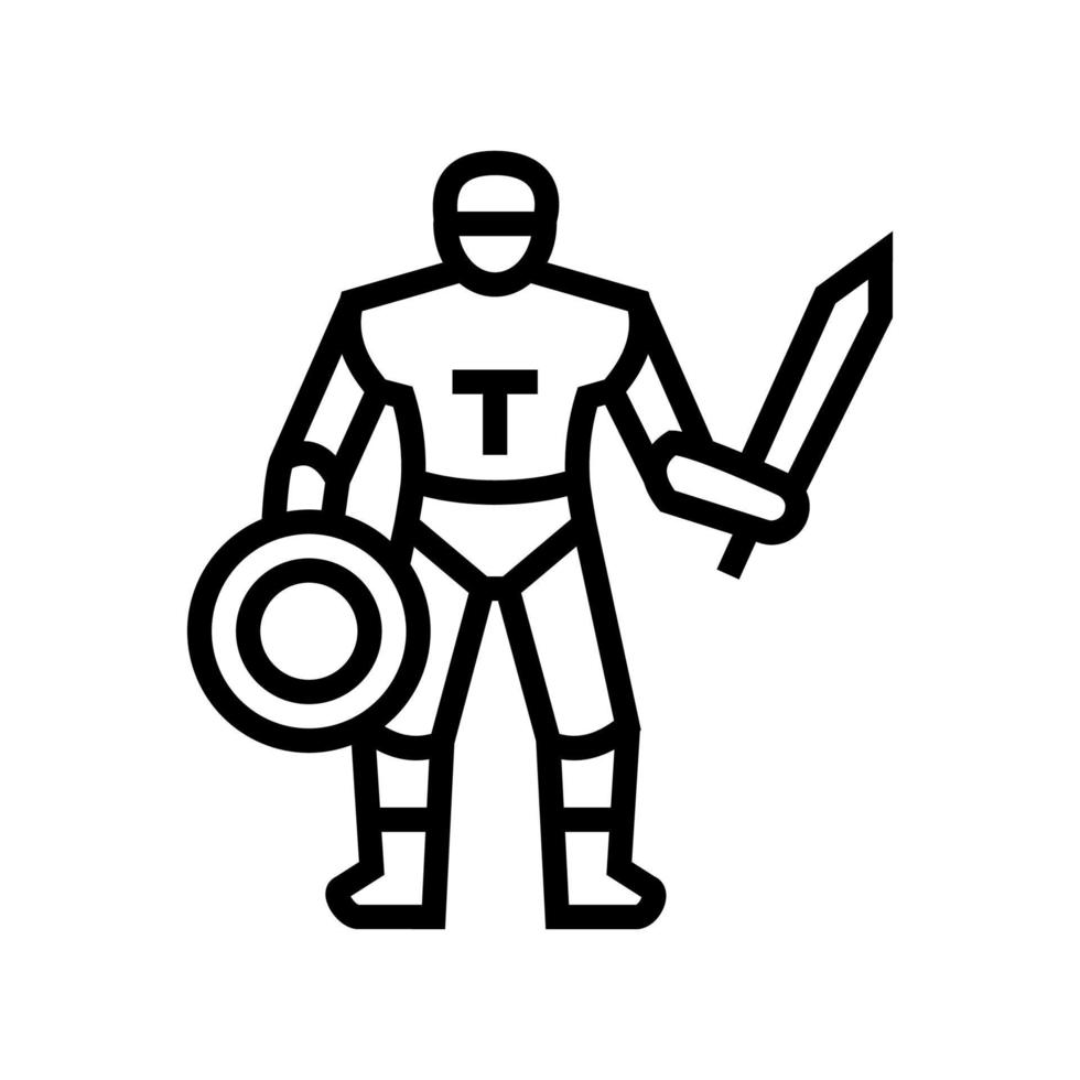 Gladiator antiken griechischen Krieger Symbol Leitung Vektor Illustration