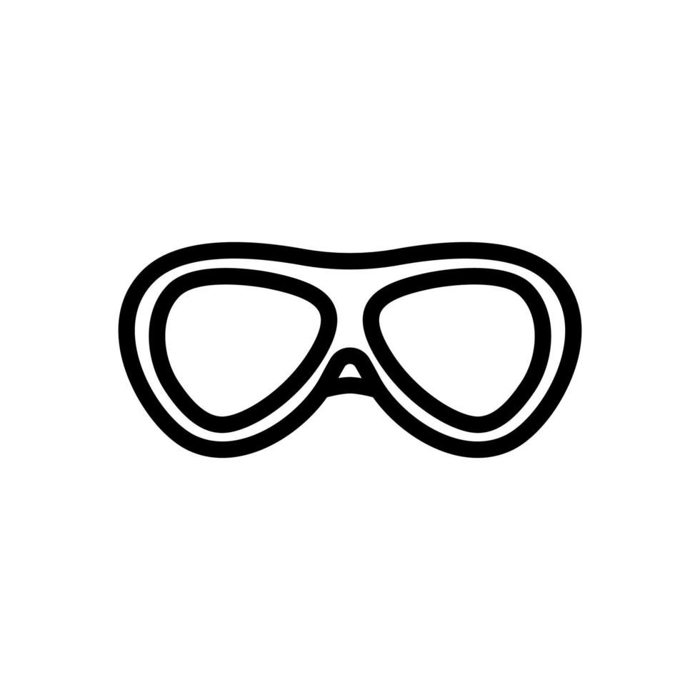 ovale Schwimmtrainingsbrille Symbol Vektor Umriss Illustration