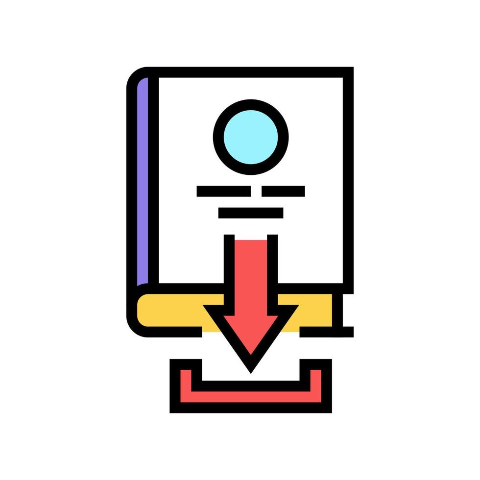 ladda ner pedagogisk bok färg ikon vektorillustration vektor