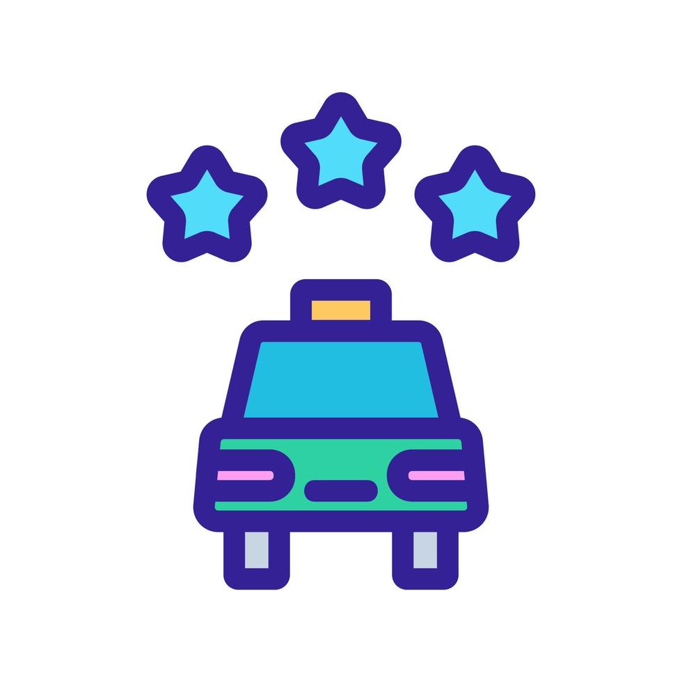 Taxi-Symbol-Vektorbewertung. isolierte kontursymbolillustration vektor