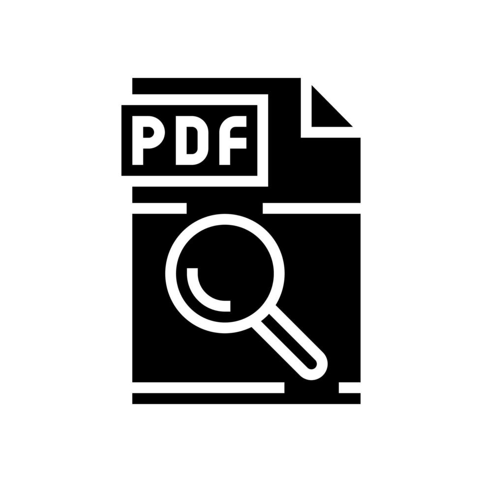 forschung pdf-datei dokument glyph symbol vektorillustration vektor