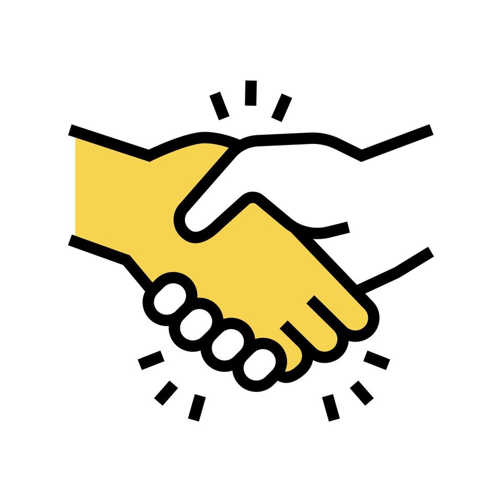 Handshake Gruß Farbe Symbol Vektor Illustration