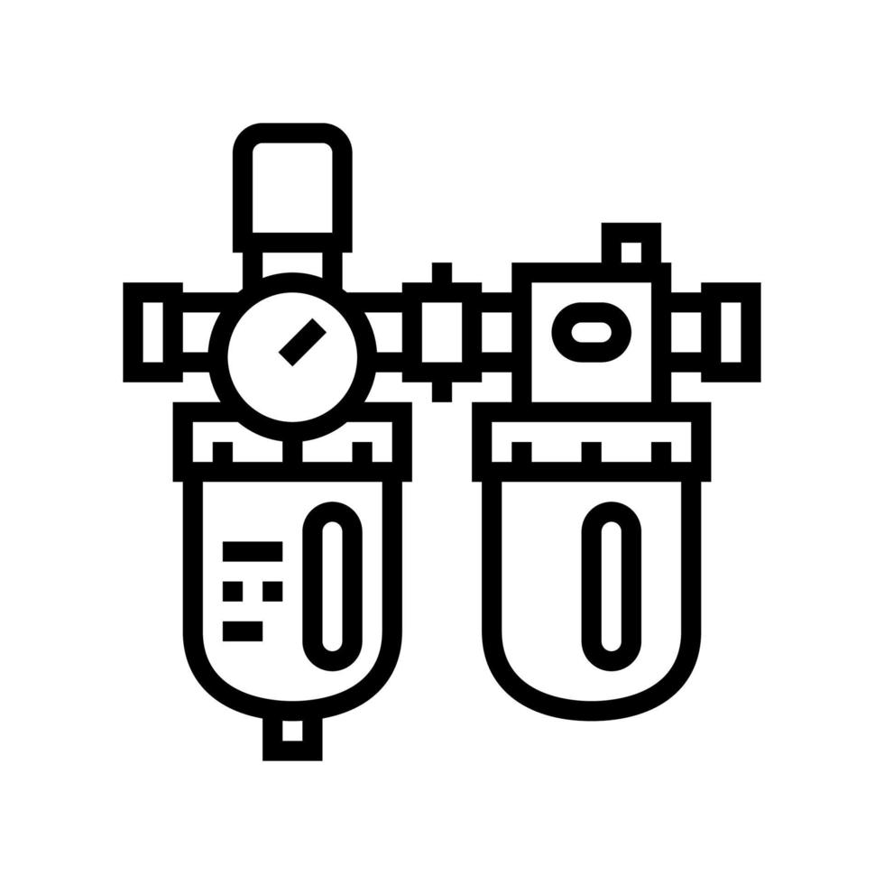 Filter der Symbolvektorillustration der Luftkompressorlinie vektor