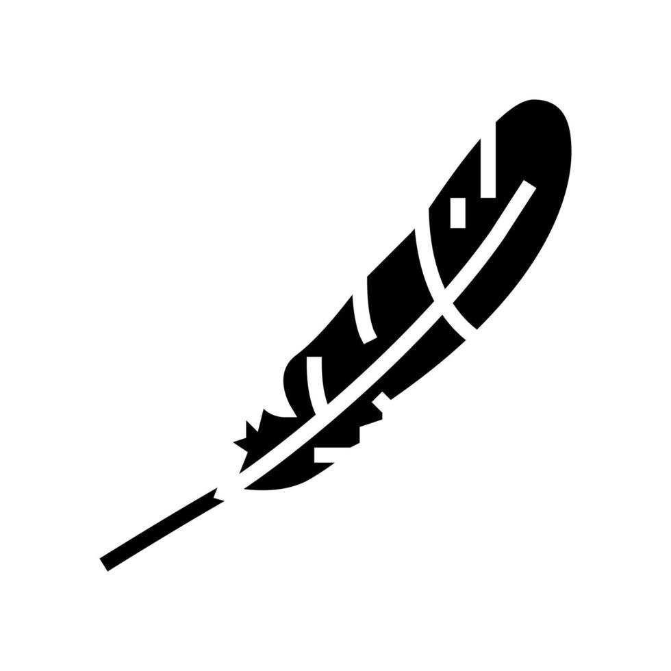 Feder Vogel Glyphe Symbol Vektor Illustration