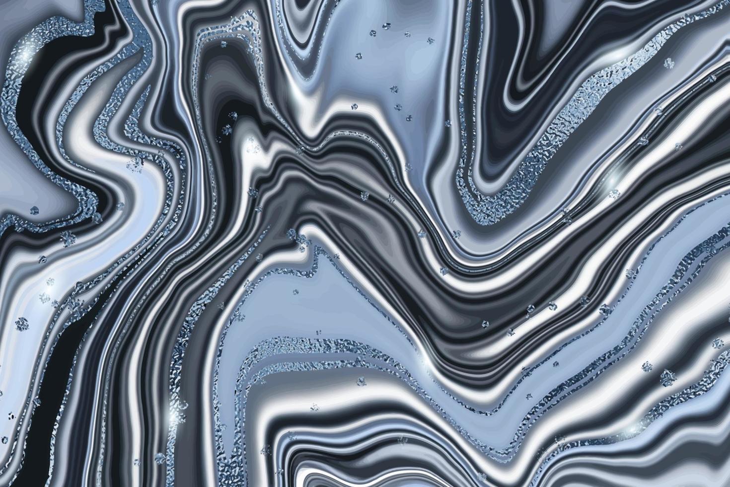 abstrakt lyx flytande marmor glittrade blå och svart bakgrund. agathe marmorerad våg stänk effekt bakgrund. vektor illustration av designmall för banner, affisch, kort, bröllopsinbjudan