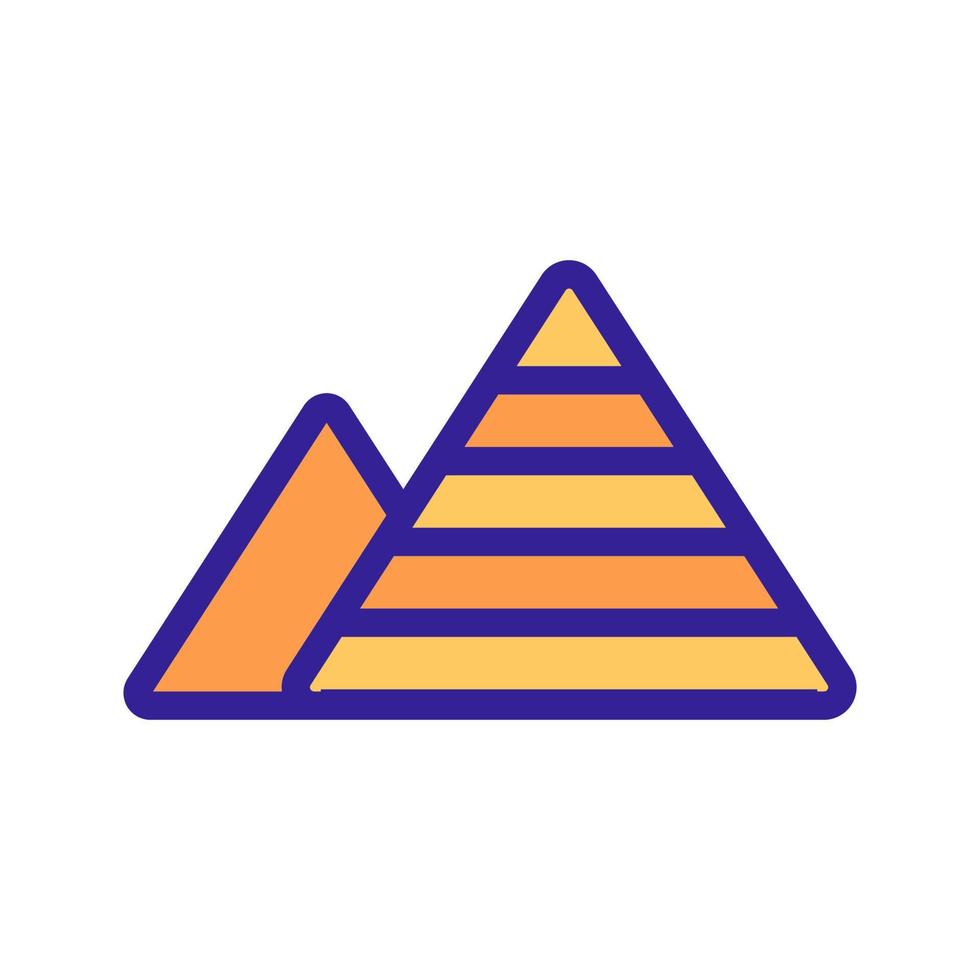 Pyramidensymbolvektor. isolierte kontursymbolillustration vektor