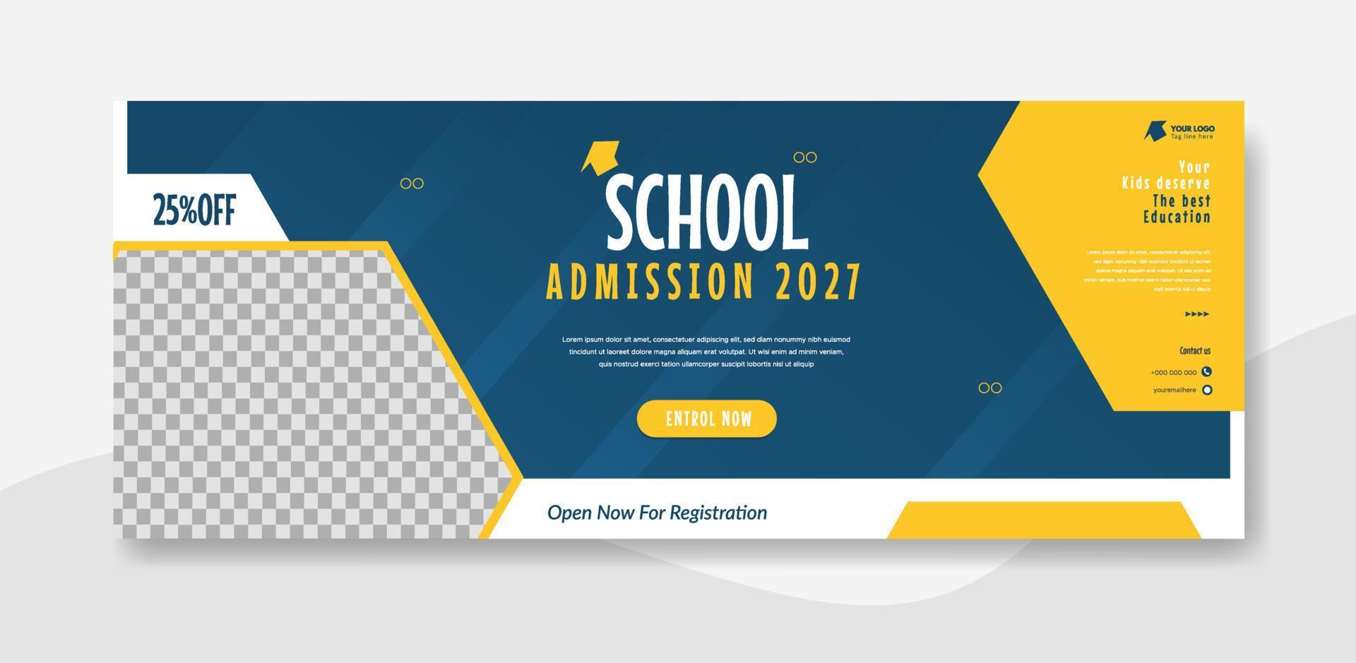 schulzulassung web banner template design illustration vektor