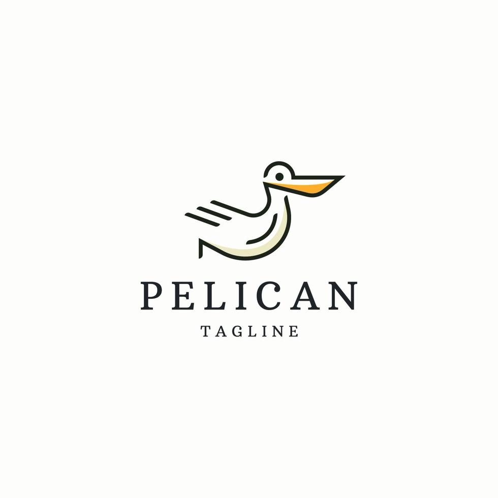 Pelikan-Vogel-Logo-Icon-Design-Vorlage flache Vektorgrafiken vektor