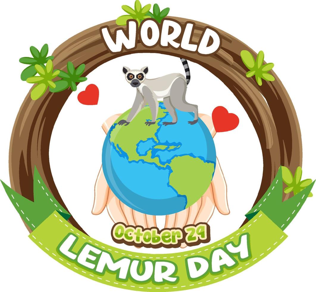 World Lemur Day affischdesign vektor