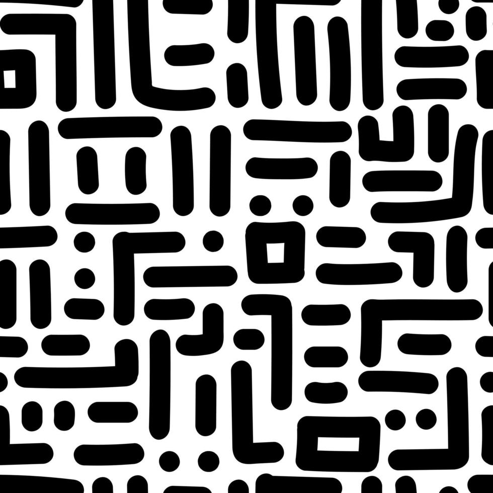 kreative Labyrinthlinien geometrisches nahtloses Muster. lustiger labyrinthhintergrund. handgezeichnete Linientapete im Doodle-Stil. vektor
