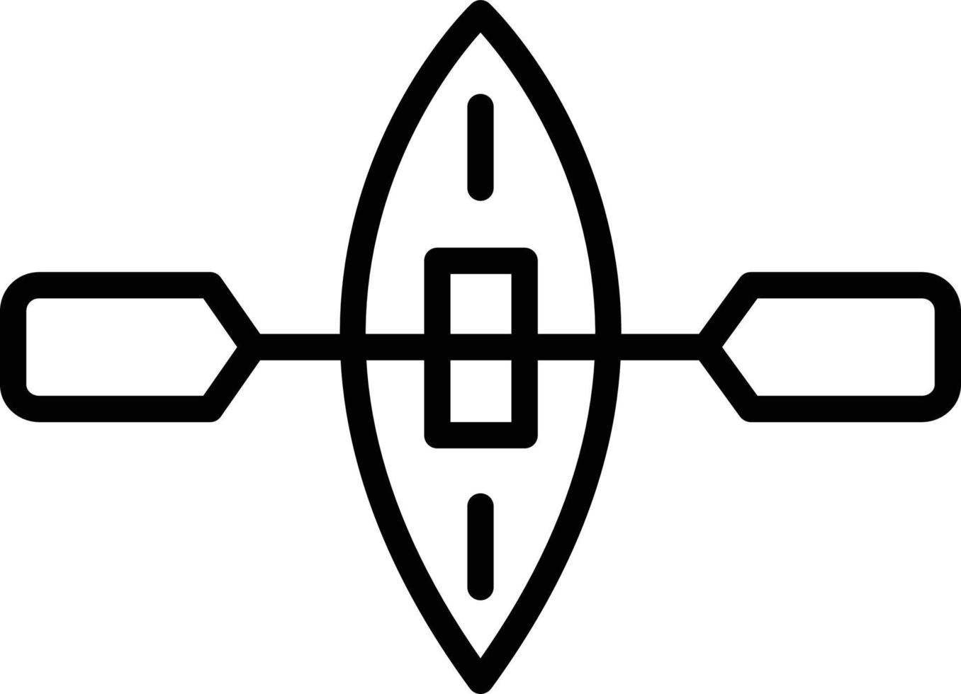 kajak linje linje ikon vektor