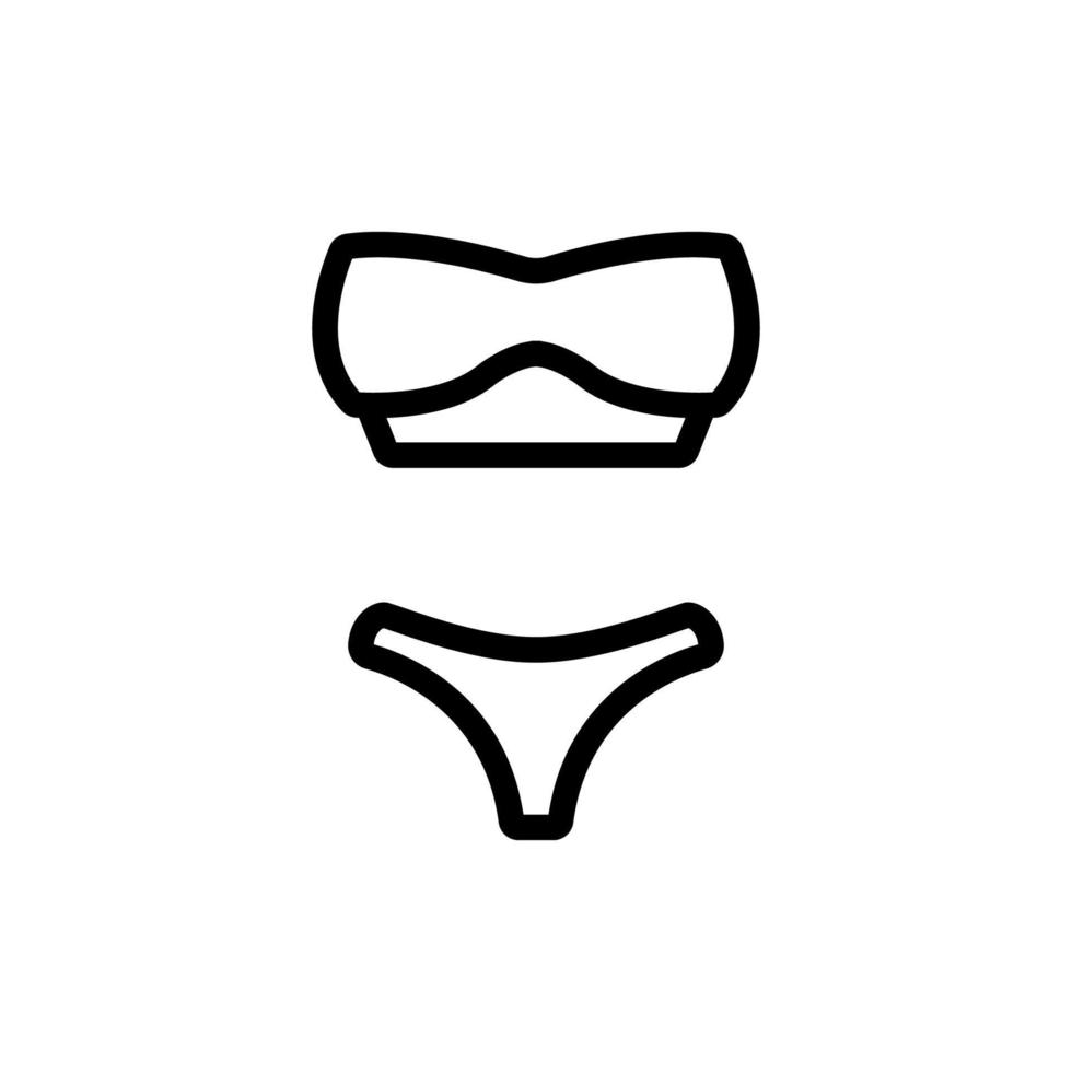 separater Bikini-Badeanzug und Top-Icon-Vektor-Umriss-Illustration vektor