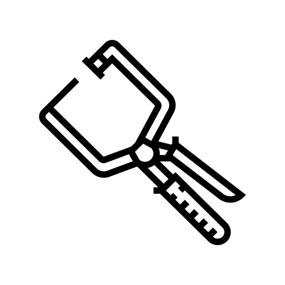 rechtwinklige Klemme Tischler Werkzeuglinie Symbol Vektor Illustration