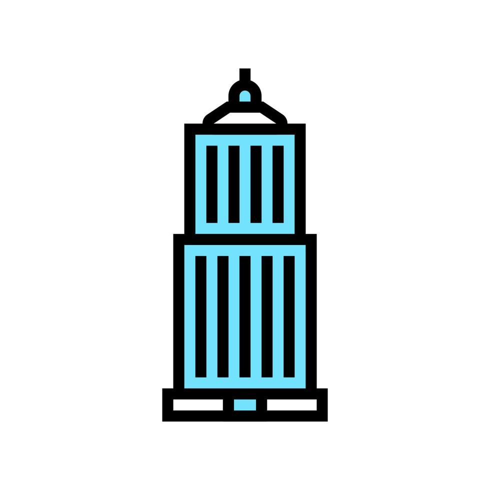 Wolkenkratzer Business Center Gebäude Farbe Symbol Vektor Illustration