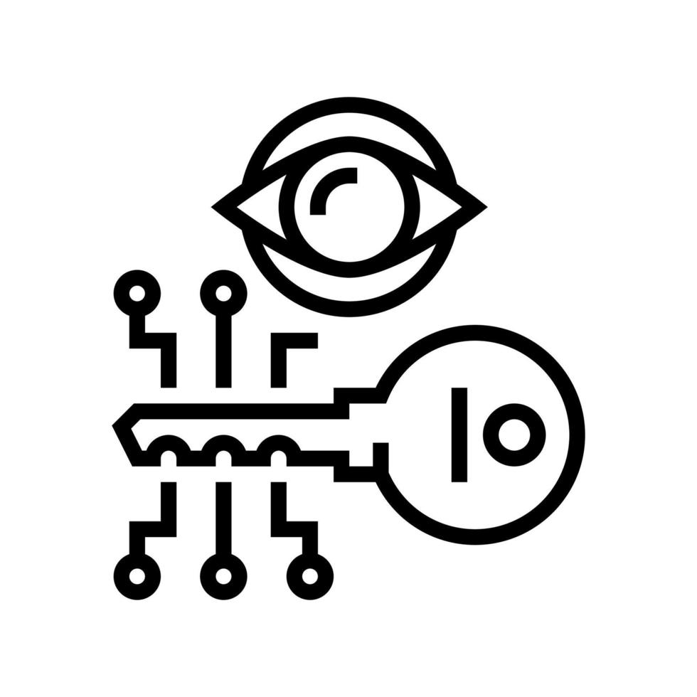 Abbildung des Symbols für die elektronische Schlüsselvisionslinie vektor