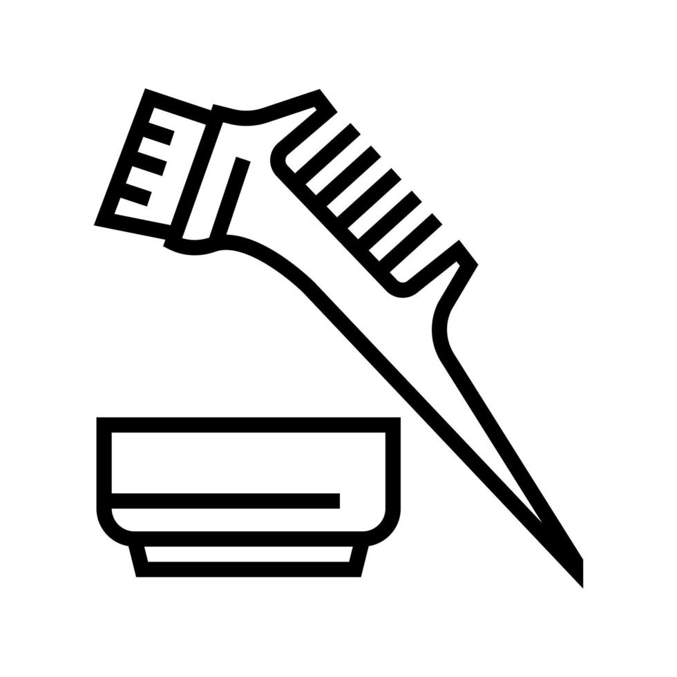 Kamm und Platte für Keratin-Anwendungslinie Symbol-Vektor-Illustration vektor