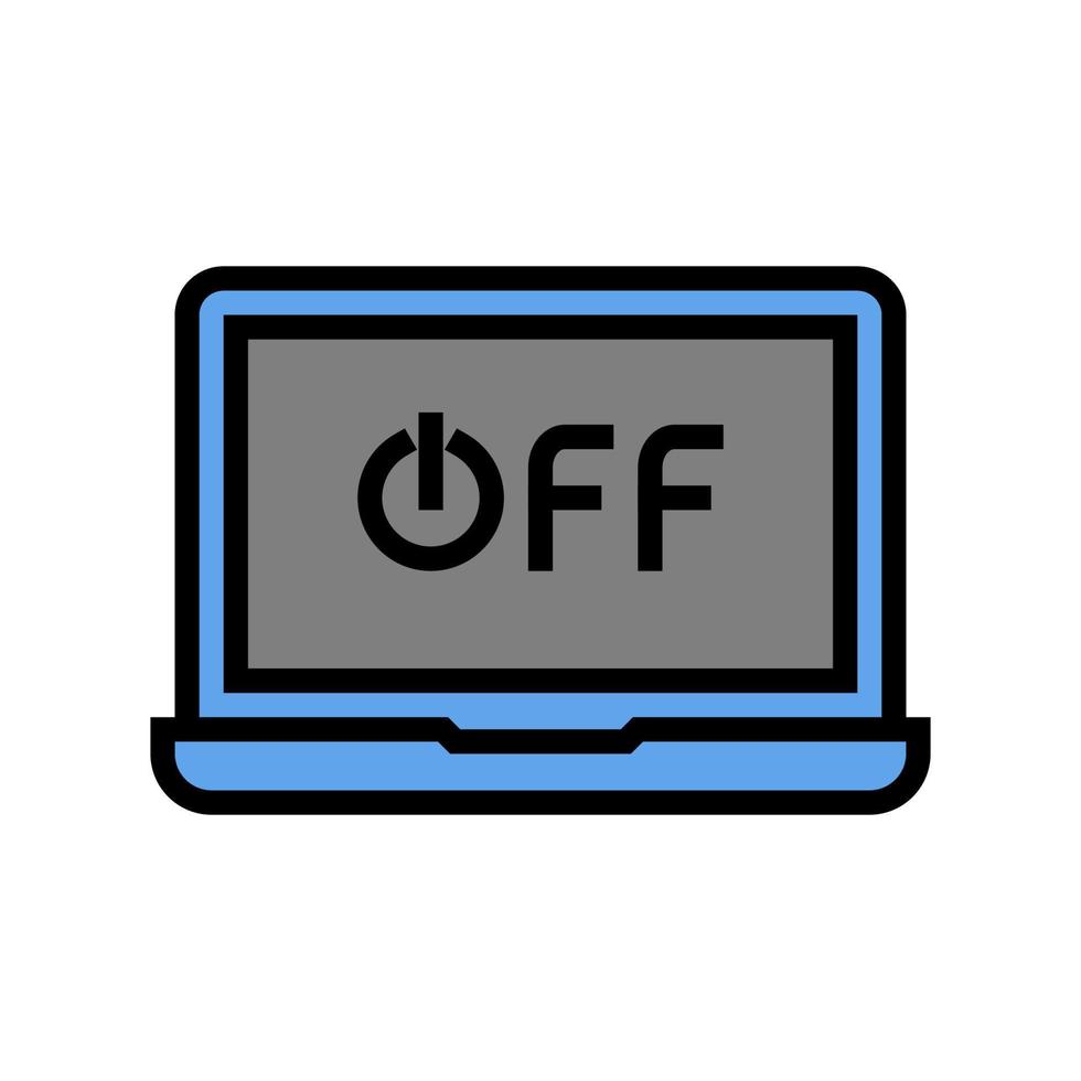 aus Laptop Farbe Symbol Vektor Illustration