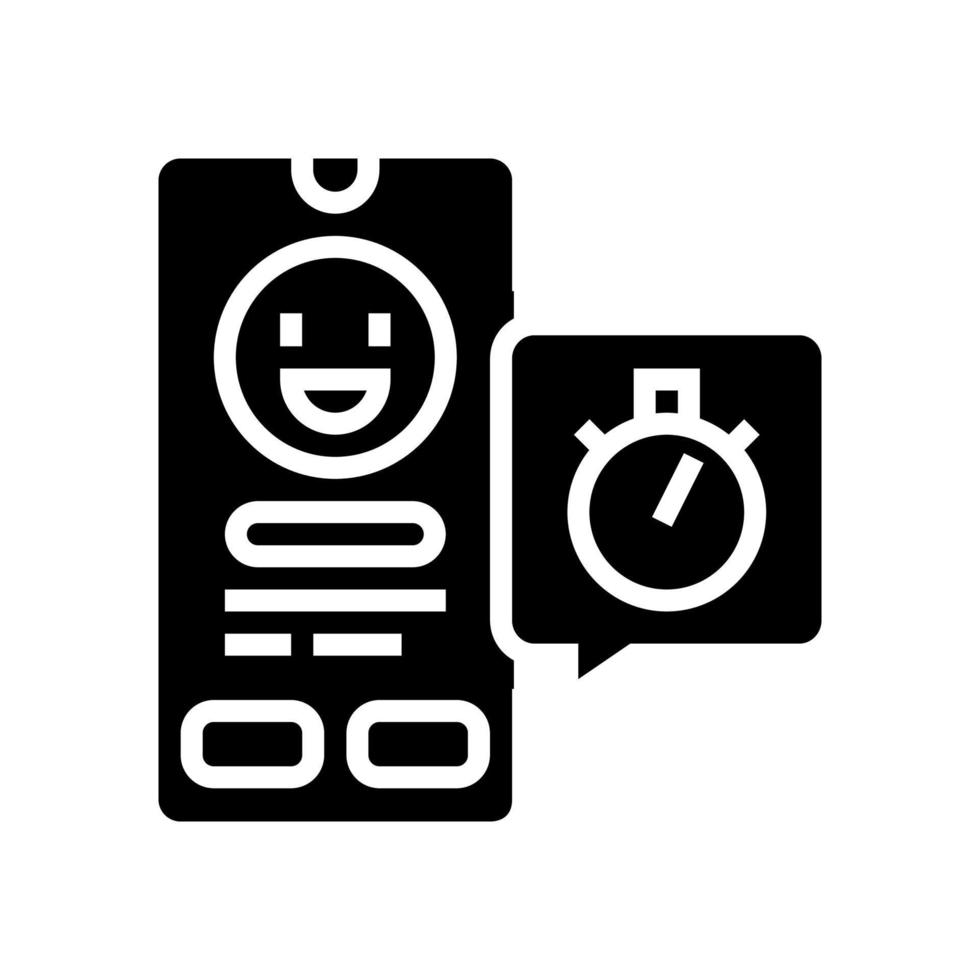 Emoji bietet kurzlebige Glyphensymbol-Vektorillustration an vektor