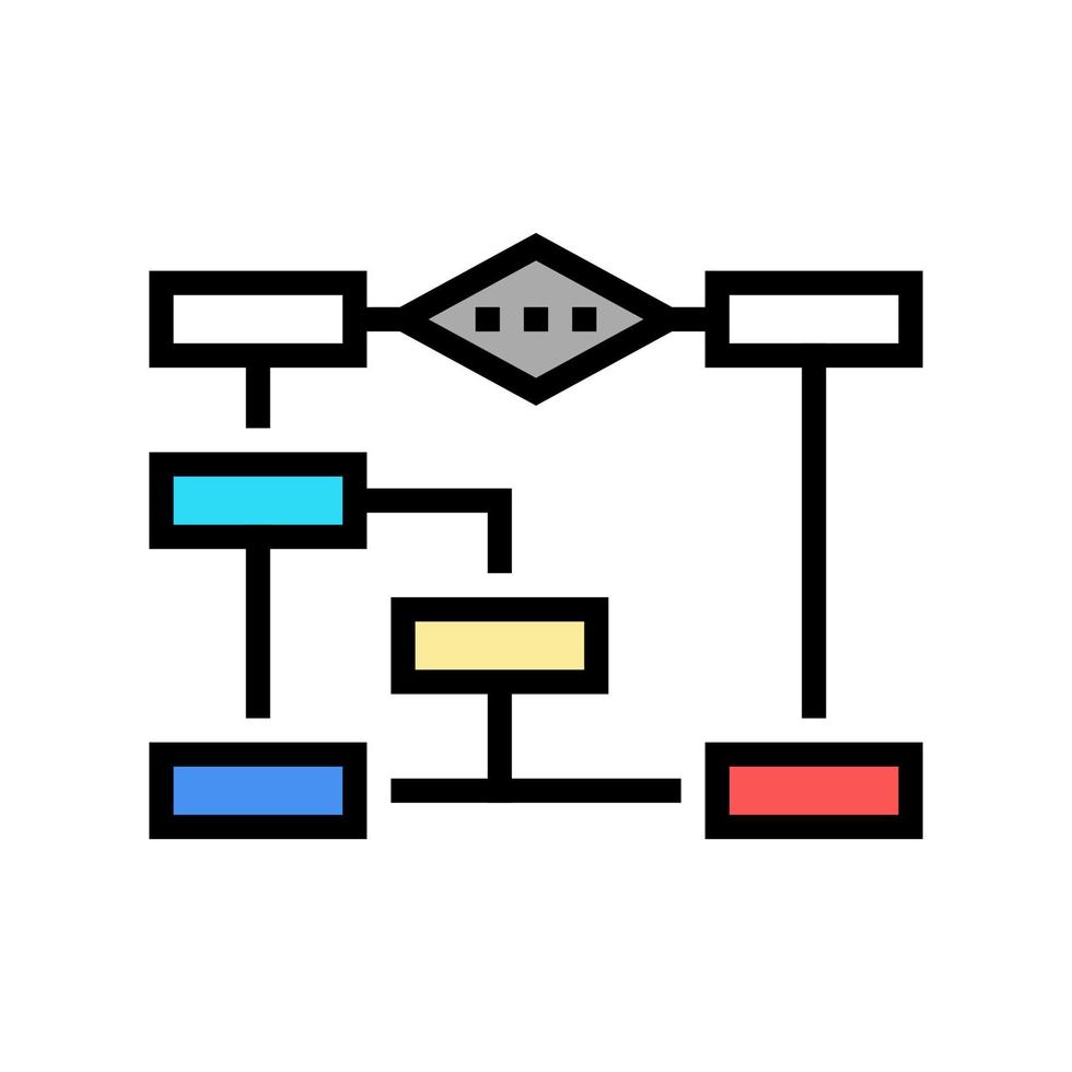 Algoritm neurala nätverk färg ikon vektor illustration