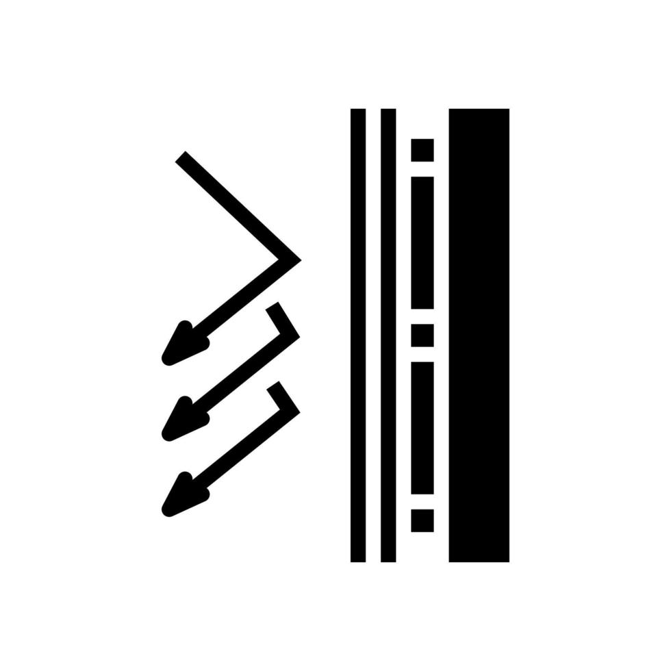 Abbildung des Glyphen-Symbols für winddichte Schicht vektor