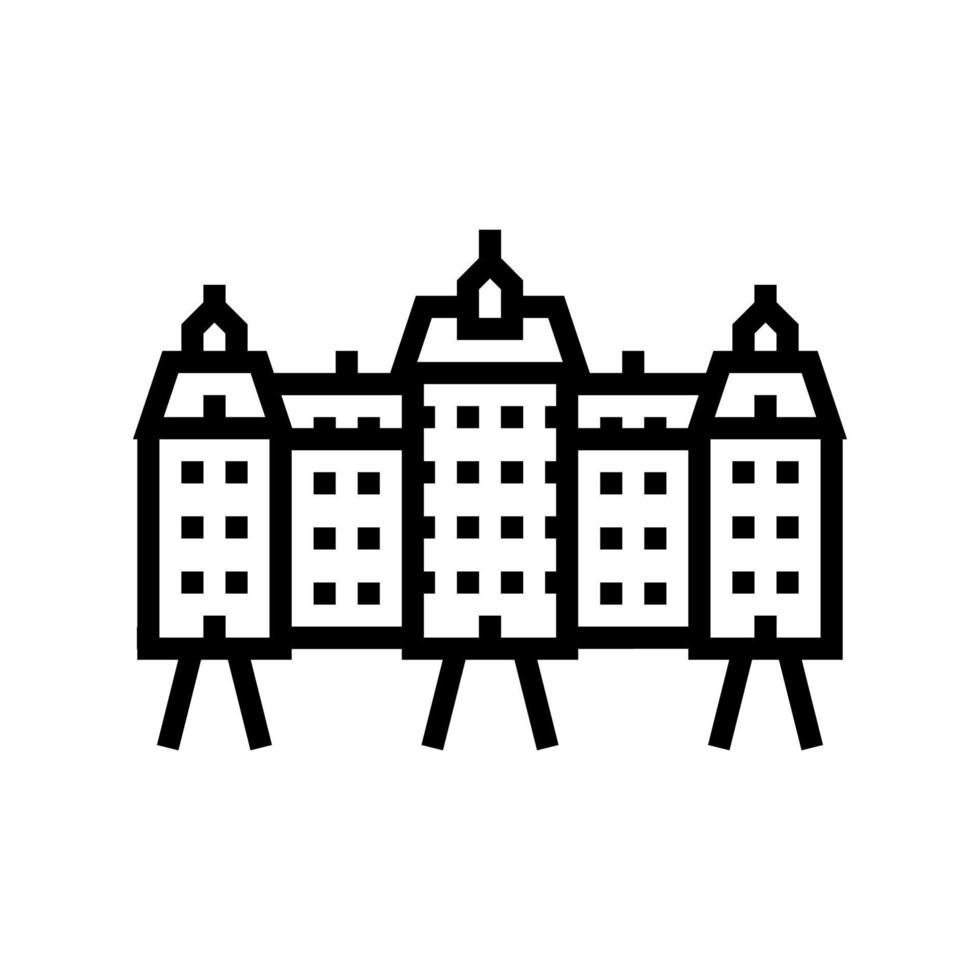 Palast Haus Symbol Leitung Vektor Illustration