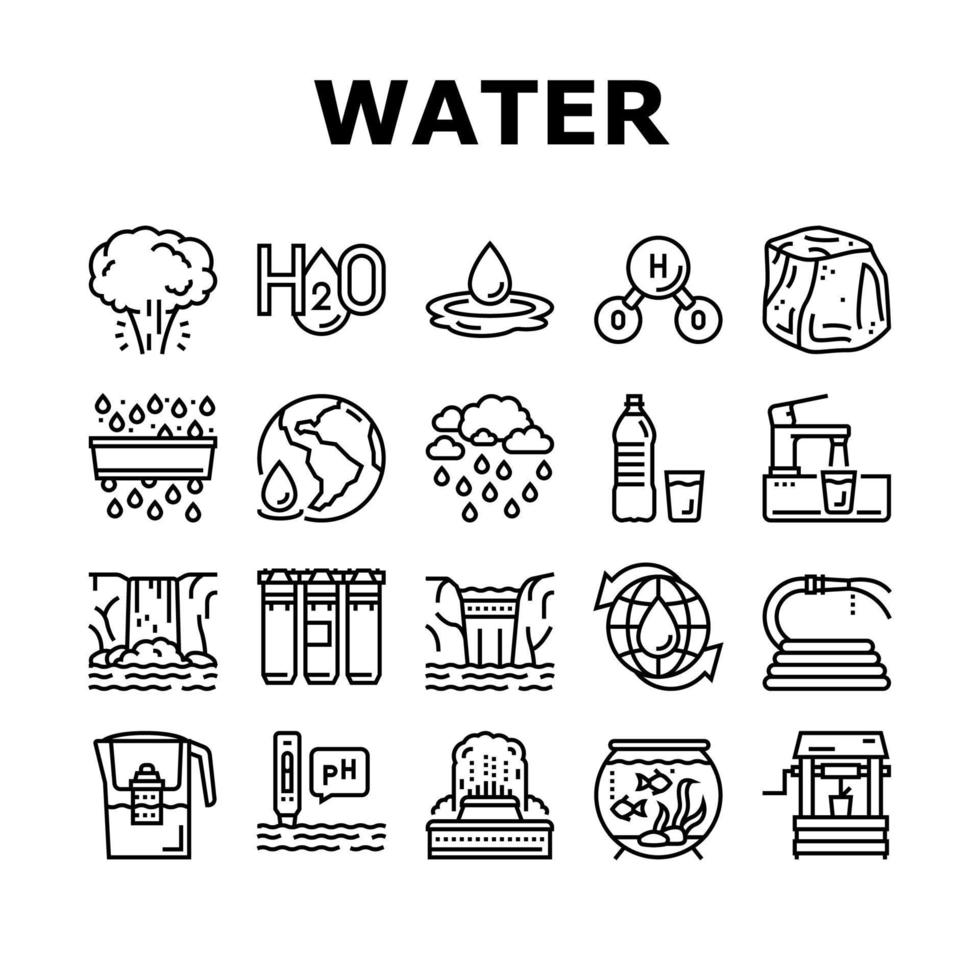 vattenrening samling ikoner som vektor