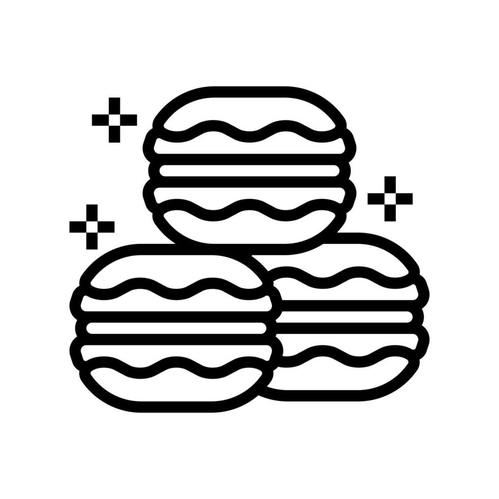 macaroons cookies linje ikon vektor illustration