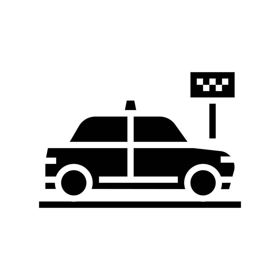 Taxihaltestelle Motel Glyphe Symbol Vektor Illustration