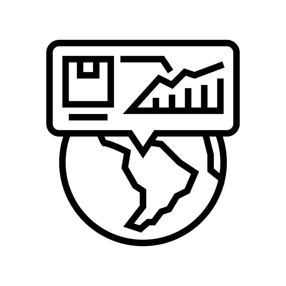 internationellt företag översyn linje ikon vektorillustration vektor