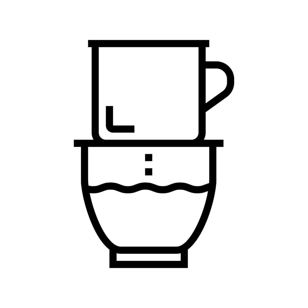 vietnam brauen kaffee ausrüstung linie symbol vektor illustration