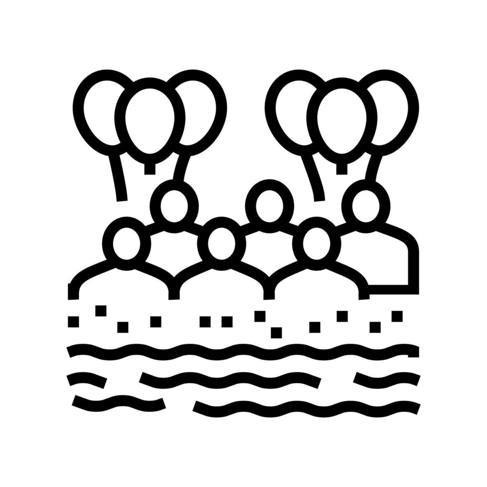 Strand Kinder Party Symbol Leitung Vektor Illustration