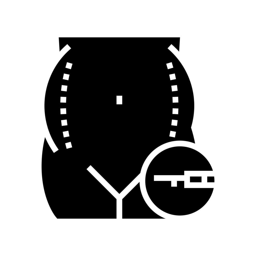 fettsugning kirurgi glyf ikon vektor illustration