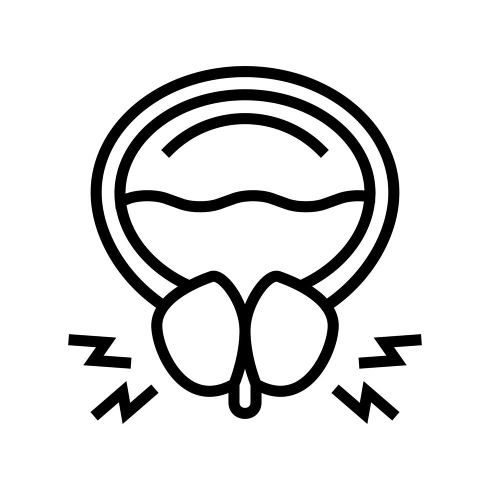 Prostata blockierende Urinkanallinie Symbol Vektor Illustration