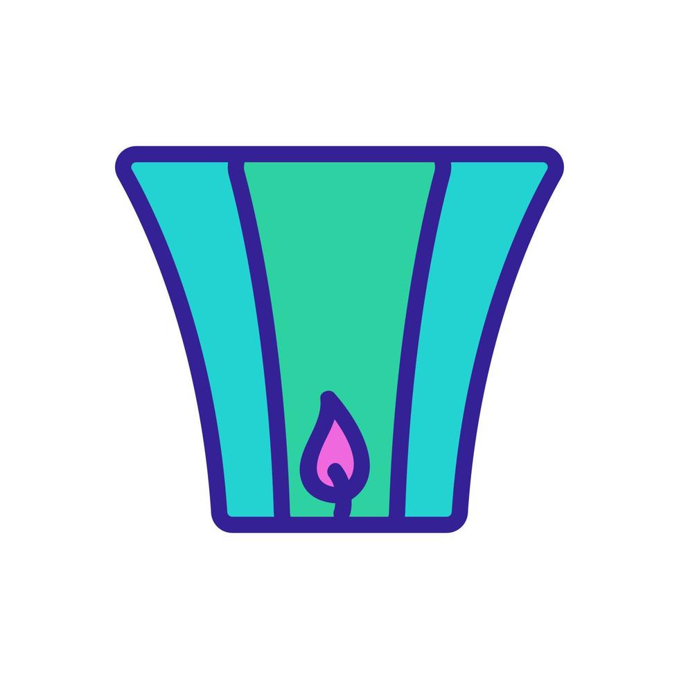 Vase mit Kerze-Symbol-Vektor-Umriss-Illustration vektor