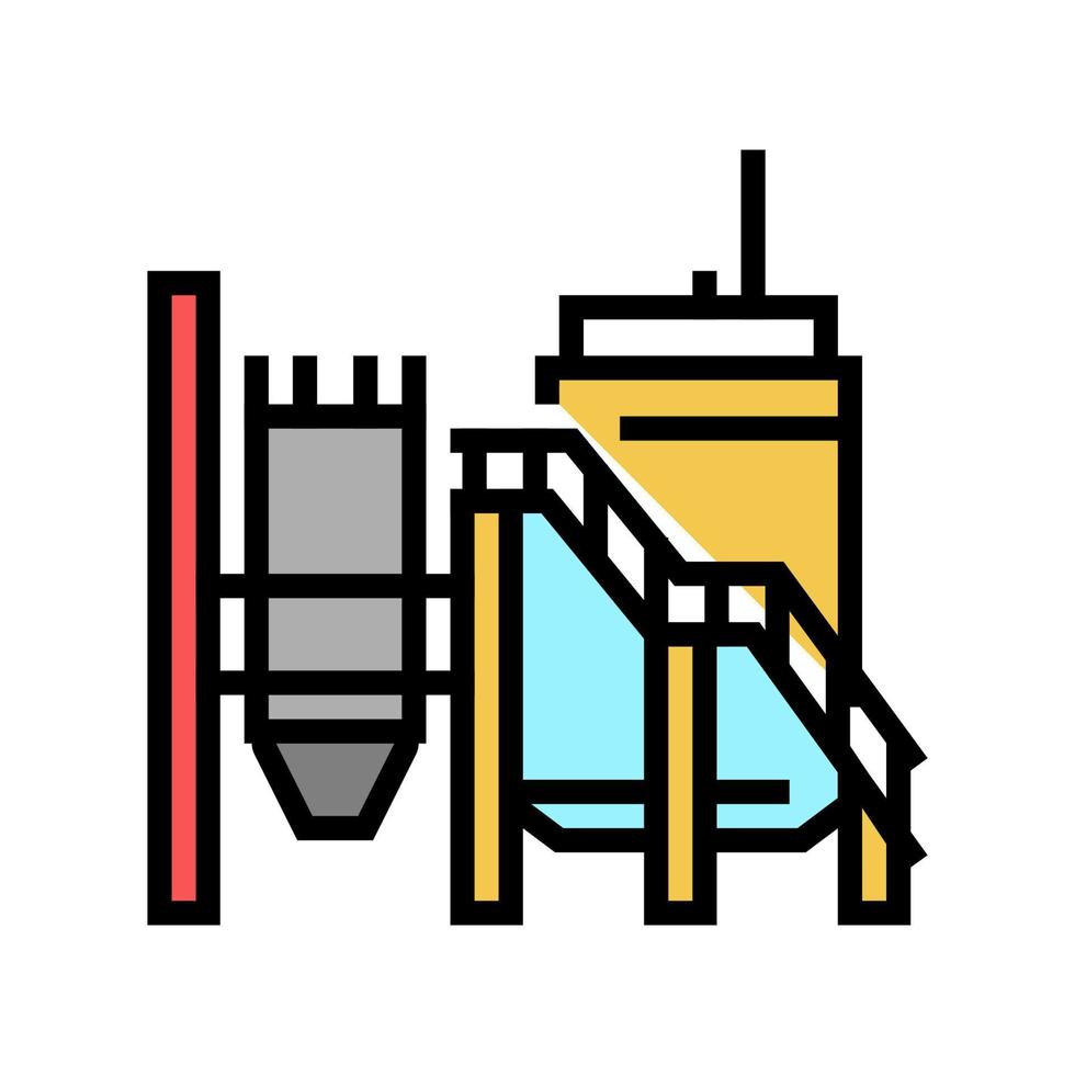 mineral bearbetningsanläggning färg ikon vektor illustration