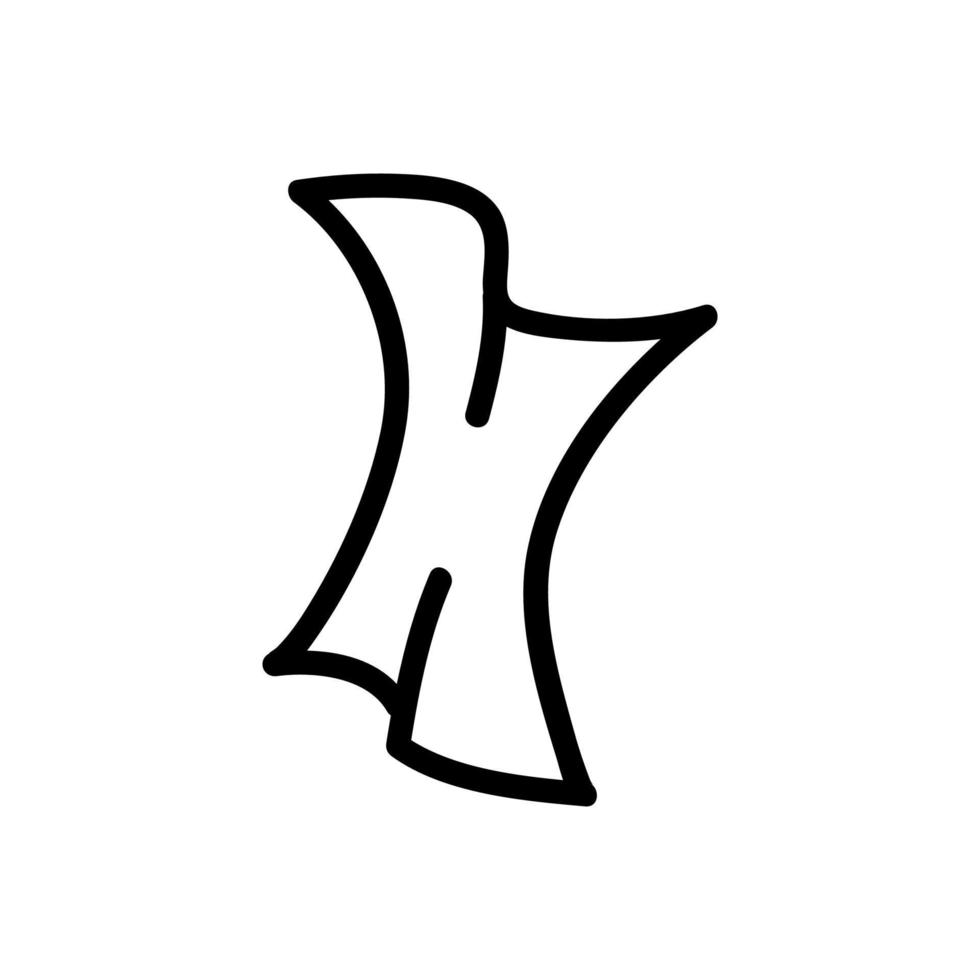 skrynkliga servett ikon vektor kontur illustration