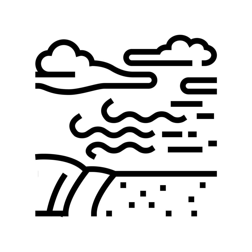 Erosion Klimalinie Symbol Vektor Illustration