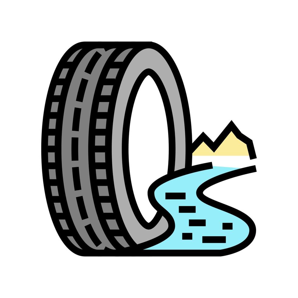 Schlamm Gelände Reifen Farbe Symbol Vektor Illustration