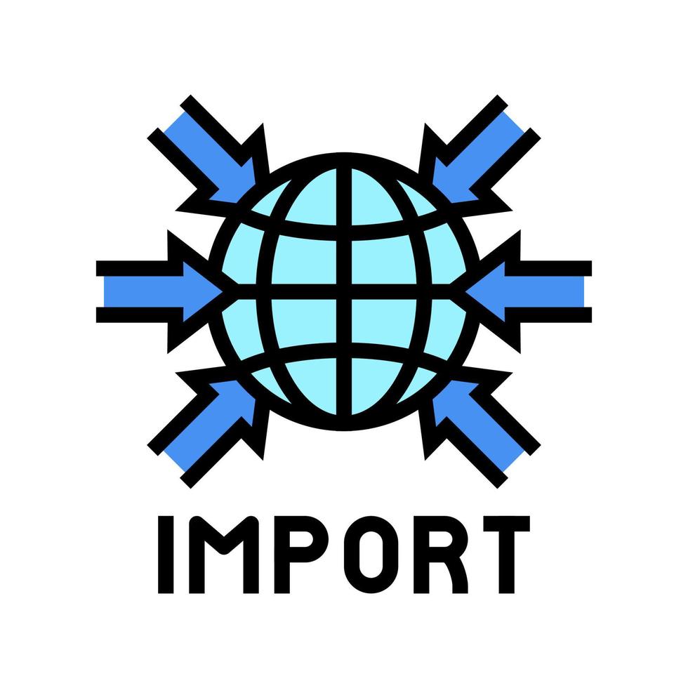 Transportfarbe Symbol Vektor flache Abbildung importieren