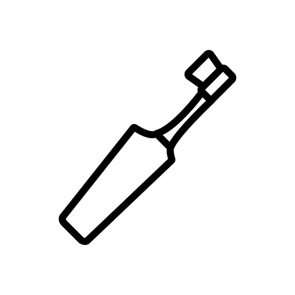 tandborste med brett tjockt grepp ikon vektor kontur illustration