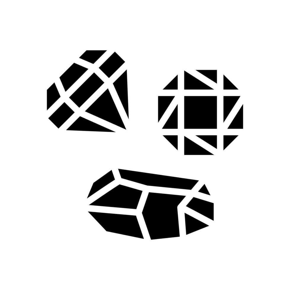 Diamanten Handyspiel Währung Glyphe Symbol Vektor Illustration