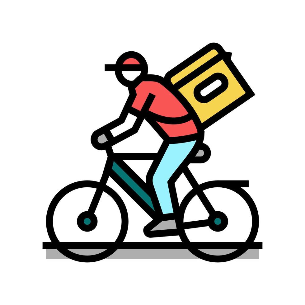 Fahrrad Lieferung Farbe Symbol Vektor Illustration