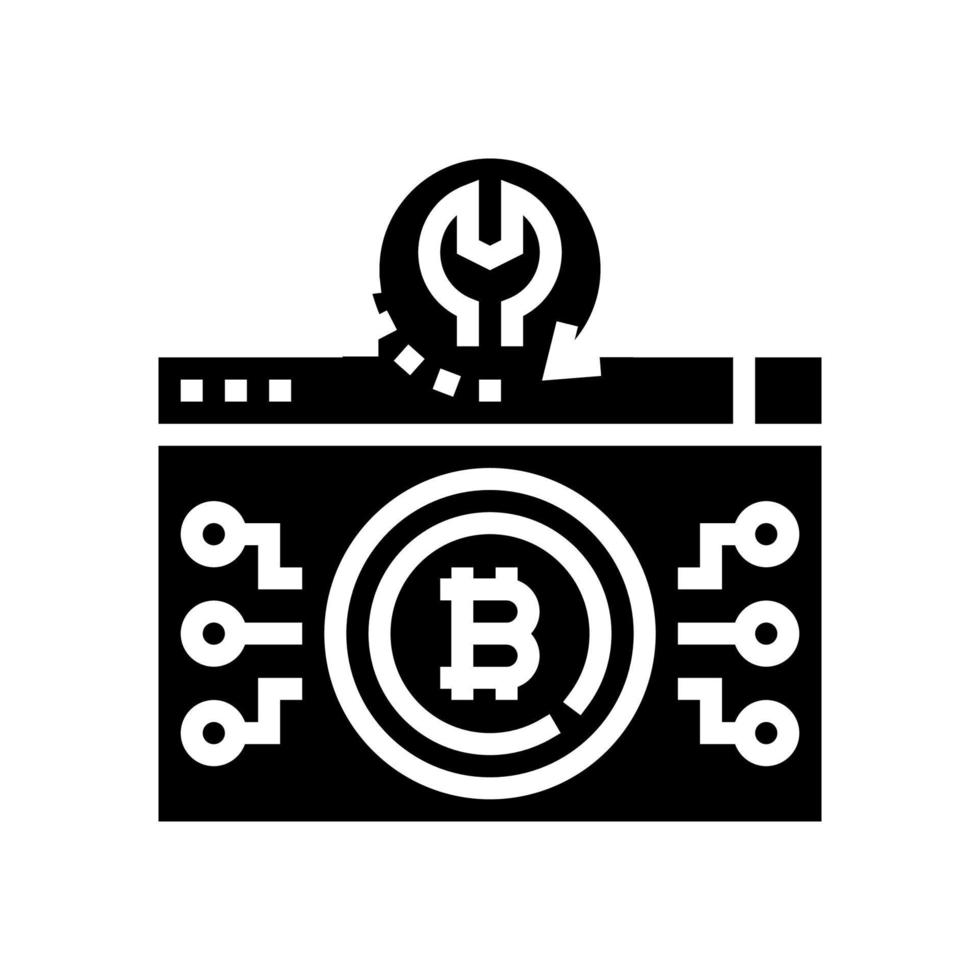 Bitcoin-Wiederherstellungsdienste Glyphensymbol-Vektorillustration vektor