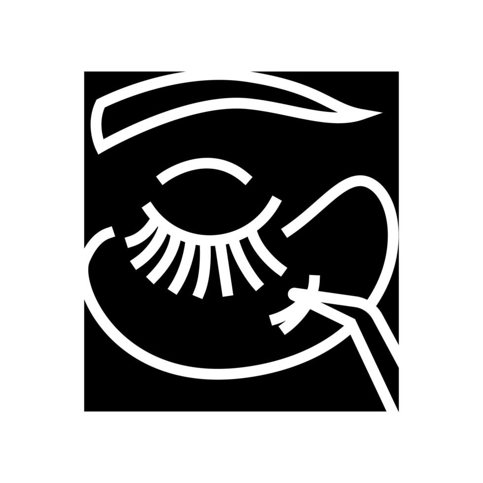 Anwenden von Wimpern Glyphen-Symbol-Vektor-Illustration vektor