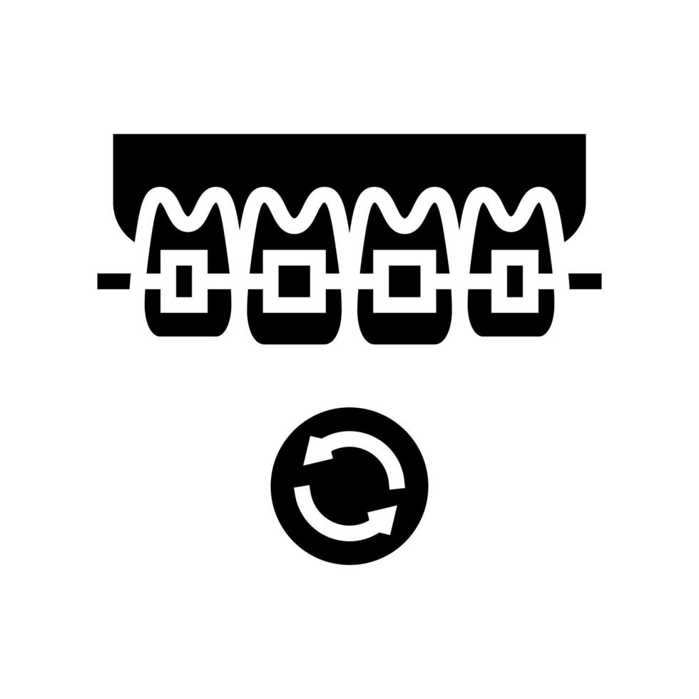 språklig tand hängslen glyph ikon vektor illustration