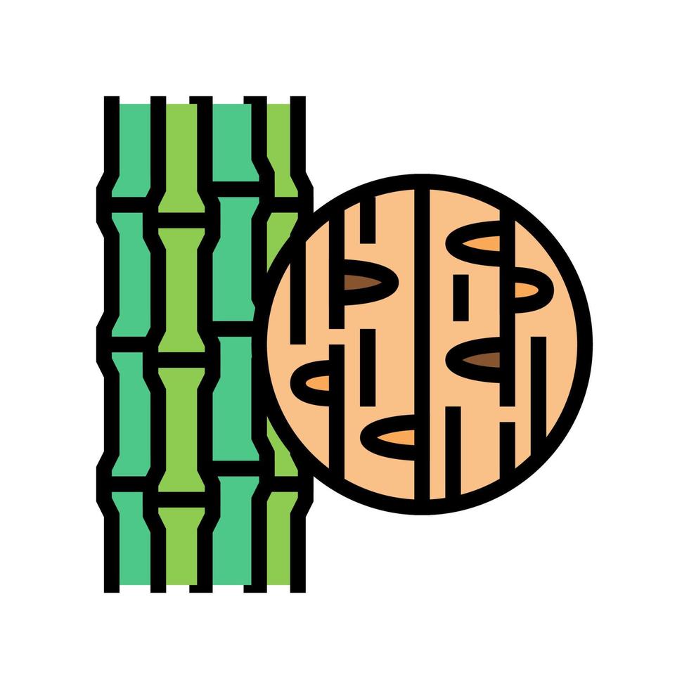 Bambus Holz Farbe Symbol Vektor Illustration