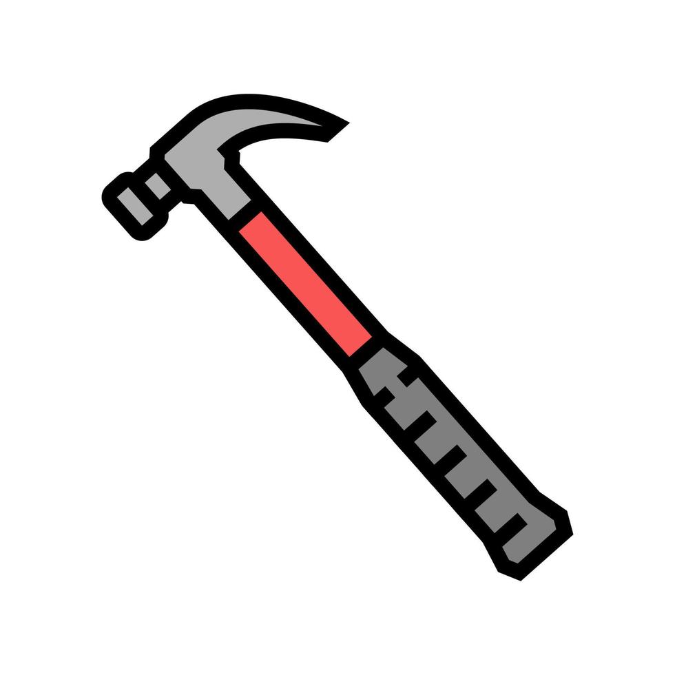 Klaue Hammer Werkzeug Farbe Symbol Vektor Illustration