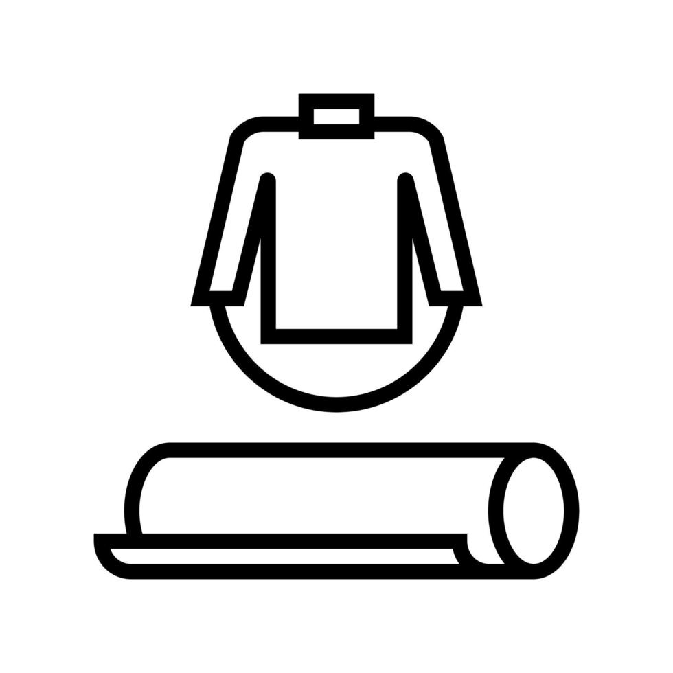 Kleidung Textilgewebe Symbol Leitung Vektor Illustration